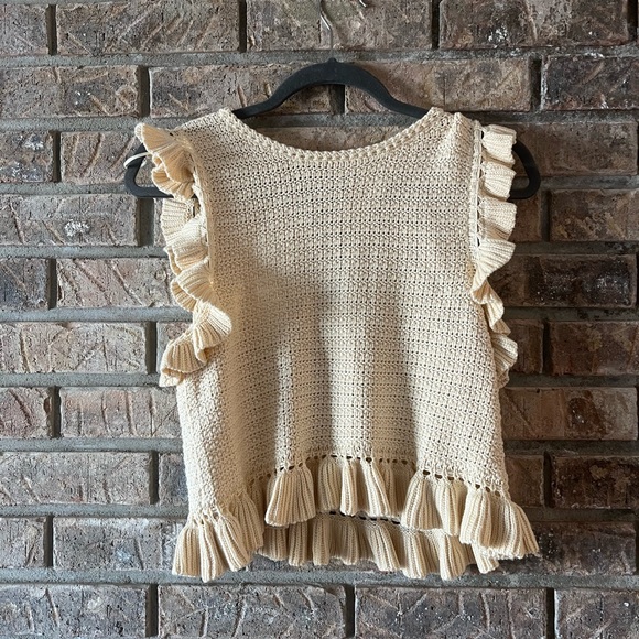 Marble Crochet Ruffle Top - Picture 1 of 5